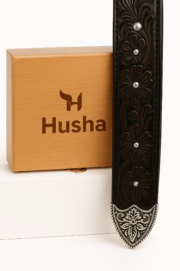 HANDCRAFTED LEATHER WITH WESTERN BUCKLE HC01 - HUSHAHIDE