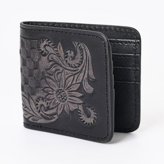 HushaHide™ Handcrafted Genuine Leather Wallet for Men – Vintage Tooled Design, Bifold Style, Premium Finish - HUSHAHIDE