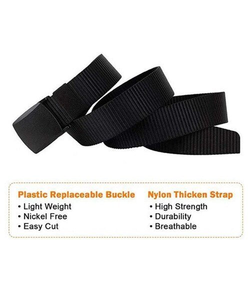 Men's Tactical Nylon Belt with Plastic Buckle – Lightweight, Adjustable & Durable for Jeans, Cargo, Outdoor Use - HUSHAHIDE