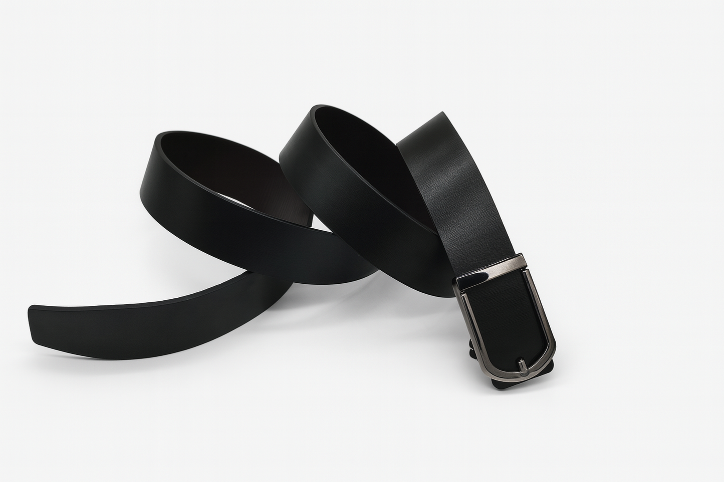 HUSHAHIDE Men's Black PU Leather Belt | 48 Inch Autolock slider Buckle | Stylish Formal & Casual