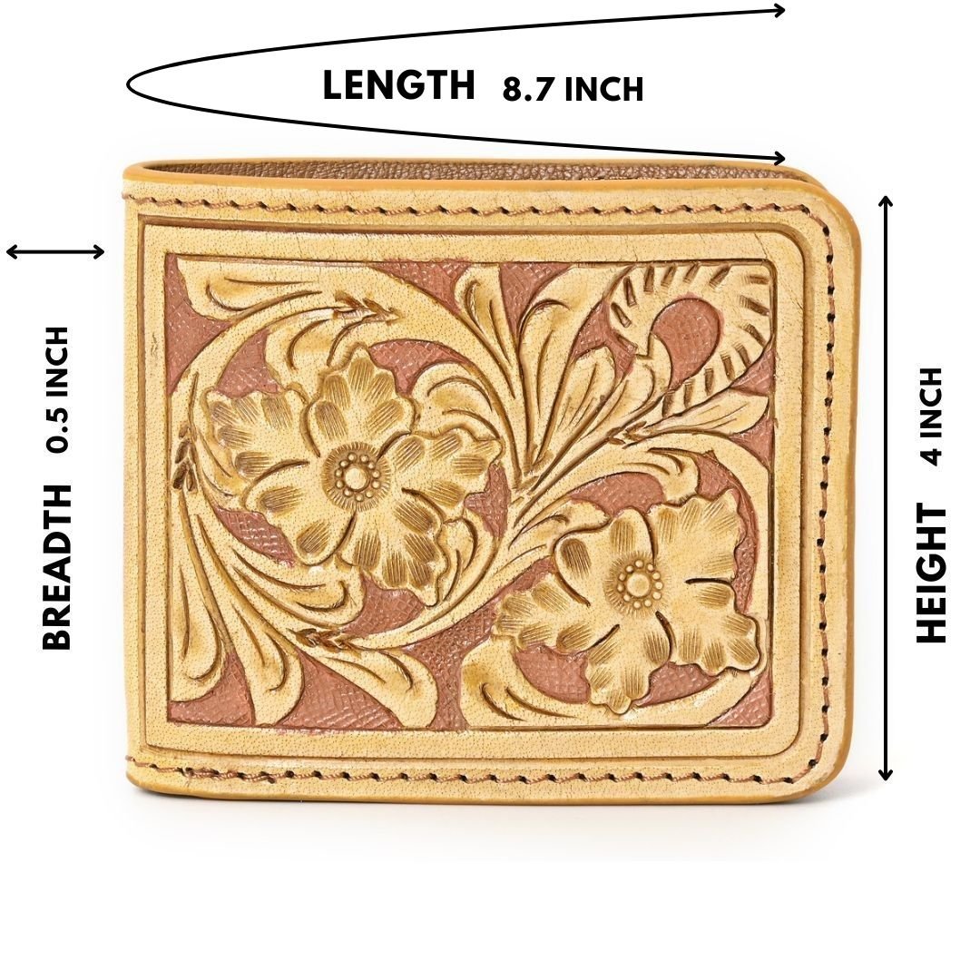 HushaHide Artisan Leather Wallet for Men – Handcrafted with Traditional Tooling - HUSHAHIDE