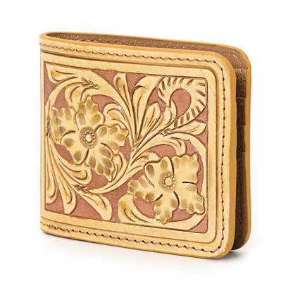 HushaHide Artisan Leather Wallet for Men – Handcrafted with Traditional Tooling - HUSHAHIDE
