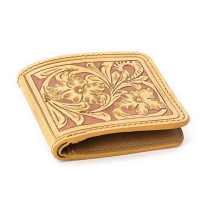 HushaHide Artisan Leather Wallet for Men – Handcrafted with Traditional Tooling - HUSHAHIDE