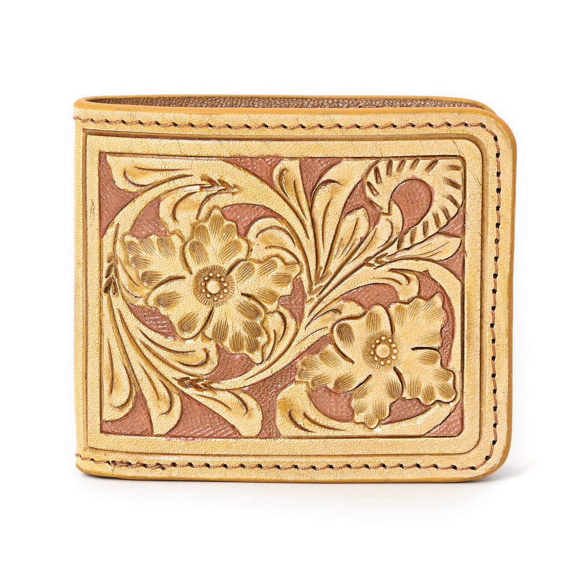 HushaHide Artisan Leather Wallet for Men – Handcrafted with Traditional Tooling - HUSHAHIDE