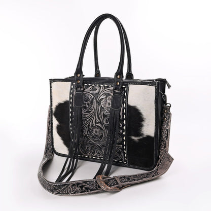 HushaHide Genuine Leather Western Handbag for Women – Hand Tooled Design, Large Size - HUSHAHIDE