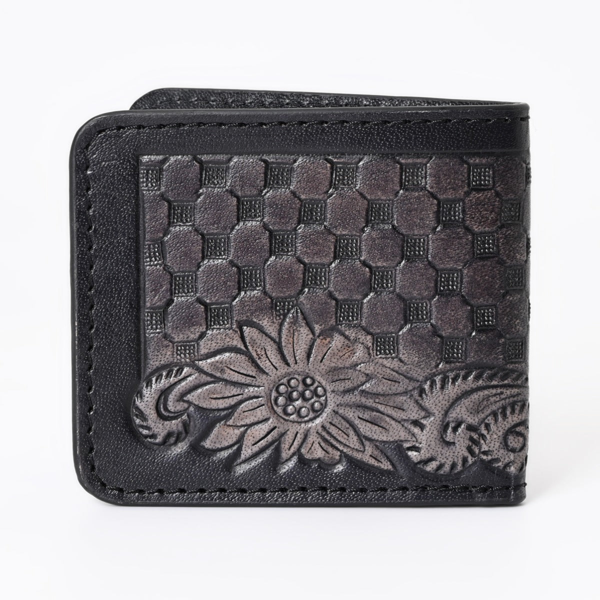 HushaHide™ Handcrafted Genuine Leather Wallet for Men – Vintage Tooled Design, Bifold Style, Premium Finish - HUSHAHIDE