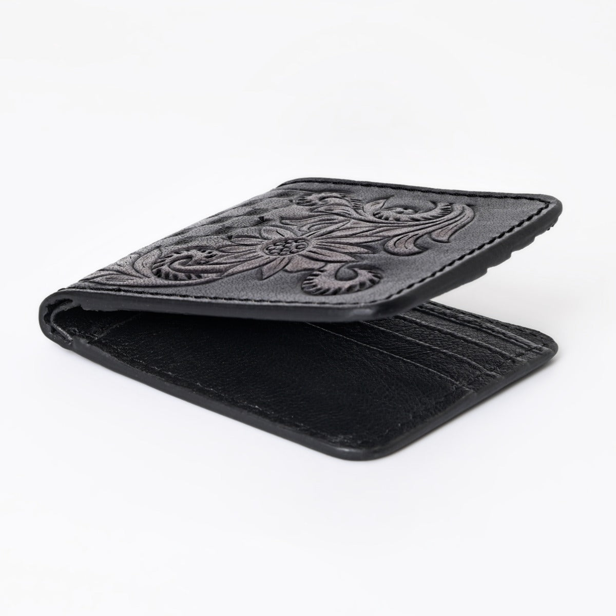 HushaHide™ Handcrafted Genuine Leather Wallet for Men – Vintage Tooled Design, Bifold Style, Premium Finish - HUSHAHIDE