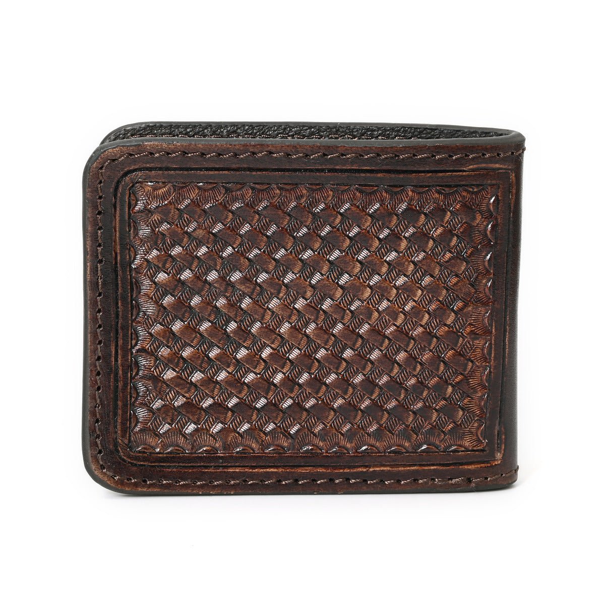 HushaHide Handcrafted Genuine Leather Wallet | Tooling floral Design | Unisex | Slim Bifold Wallet for Men & Women - HUSHAHIDE