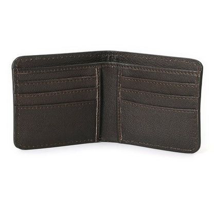 HushaHide™ Men's Leather Wallet – Handmade, Tooled Surface, Bifold, Rustic Finish - HUSHAHIDE