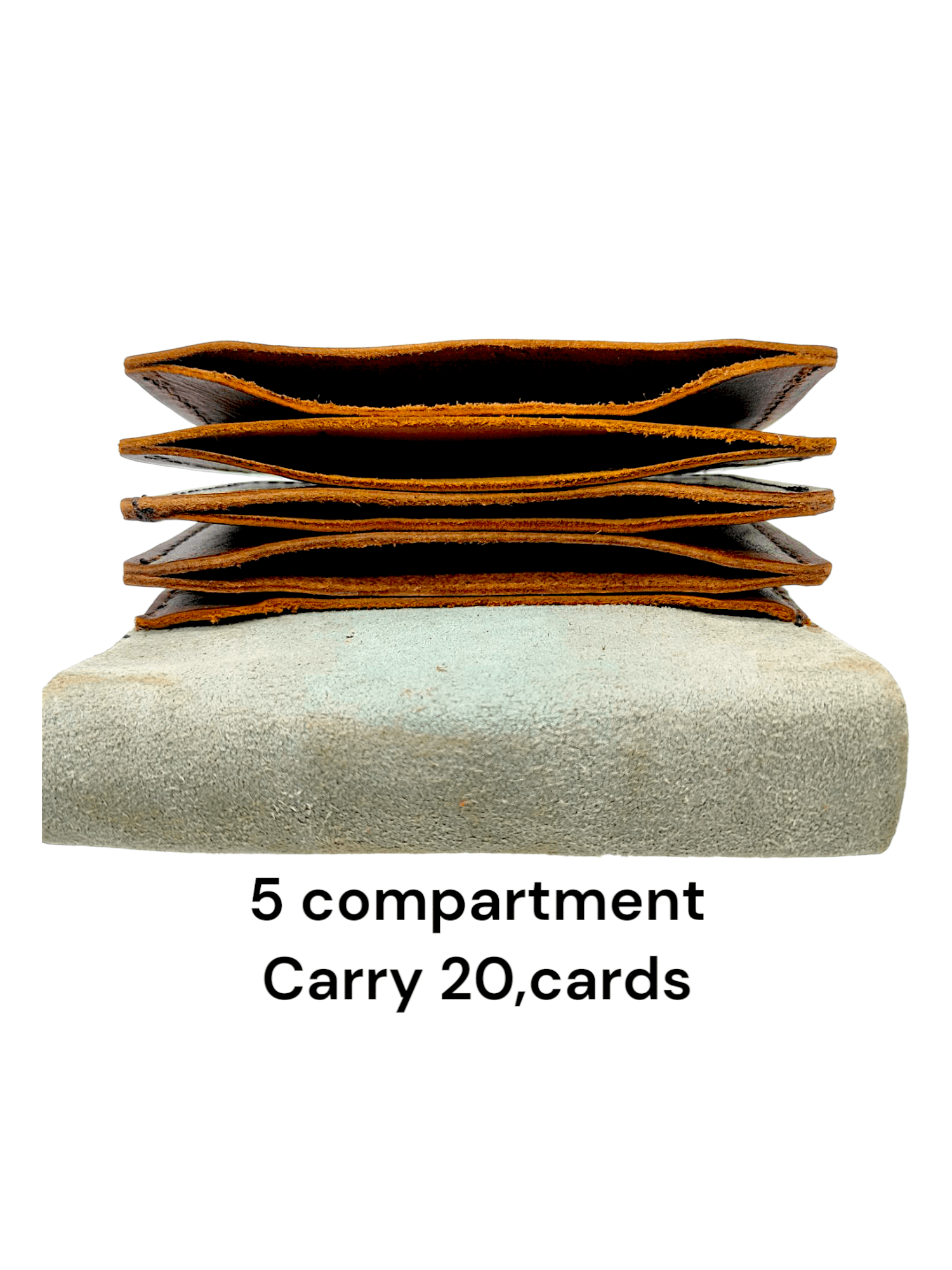 Product Title: Genuine Leather Accordion Card Holder with Goathide Exterior – Multi - Slot Business & Credit Card Organizer - HUSHAHIDE