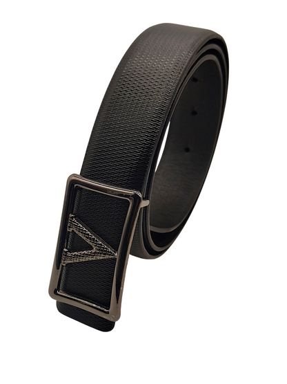 HUSHAHIDE Black PU Leather Belt for Men | Stylish Casual & Formal Wear | Vegan Friendly | Fits Up to 36 Inch Waist