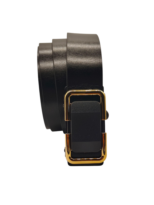 Hushahide Unisex PU Leather Belt with Auto-Lock Slider Buckle – Adjustable 46 Inch, Vegan Friendly