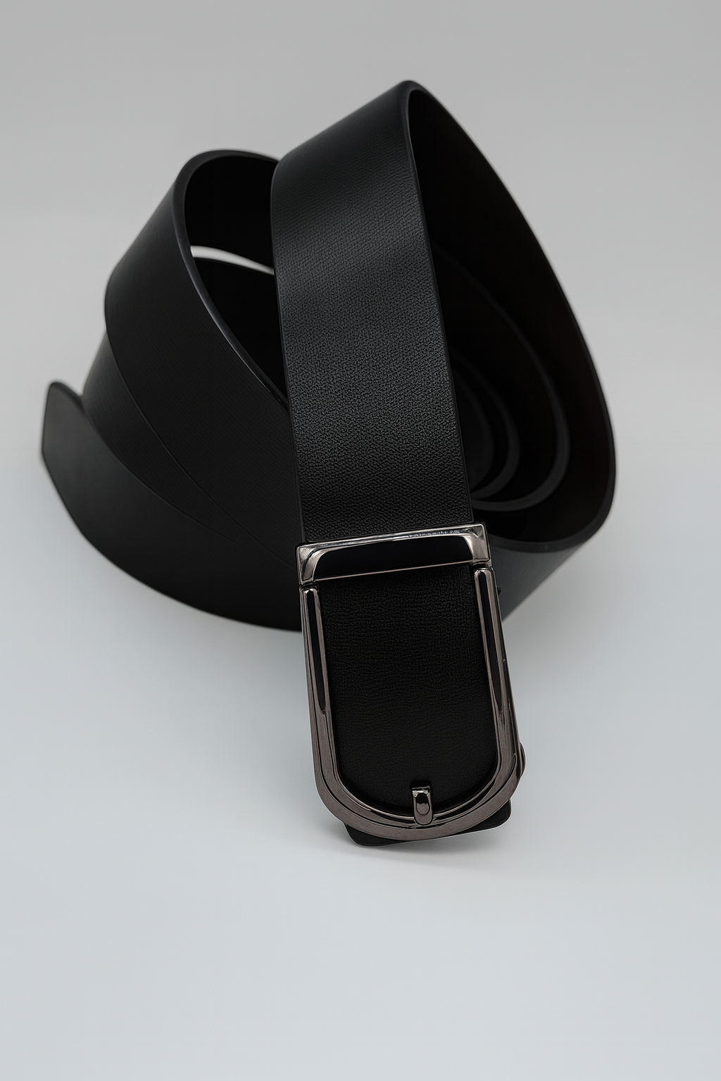 HUSHAHIDE Men's Black PU Leather Belt | 48 Inch Autolock slider Buckle | Stylish Formal & Casual