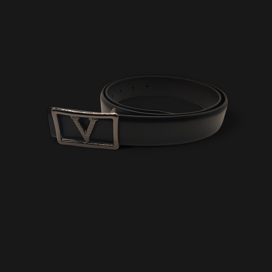 HUSHAHIDE Black PU Leather Belt for Men | Stylish Casual & Formal Wear | Vegan Friendly | Fits Up to 36 Inch Waist