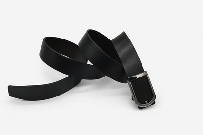 HUSHAHIDE Men's Black PU Leather Belt | 48 Inch Autolock slider Buckle | Stylish Formal & Casual