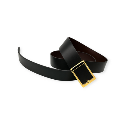 HUSHAHIDE Men's PU Leather Belt | Vegan-Friendly 48 Inch Adjustable Belt with Gold Autolock Slider Buckle | Stylish Formal & Casual Wear