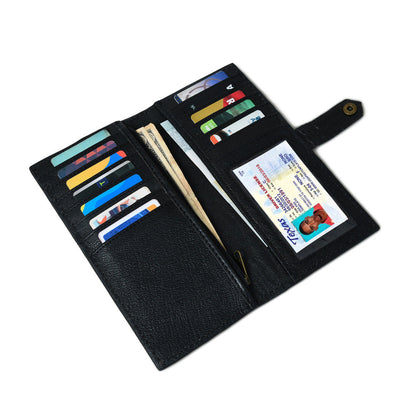 HUSHAHIDE Women’s Genuine Leather Hair-On Hand Clutch – 12 Card Slots, Zip Pocket, Floral Tooled Snap Closure (8x4 inch)