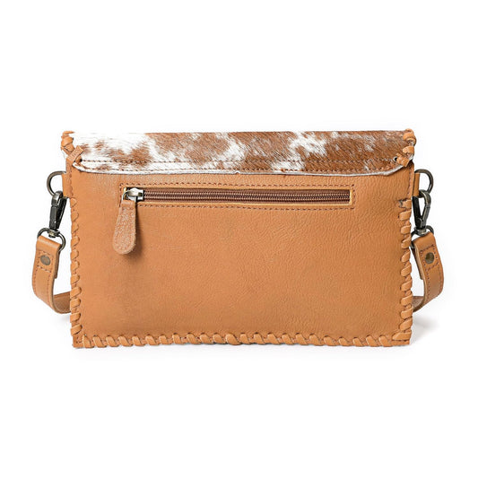 HUSHAHIDE Handcrafted Genuine Leather Sling Bag for Women | Western Style Hairon Crossbody Purse with Adjustable Strap (Tan Brown)