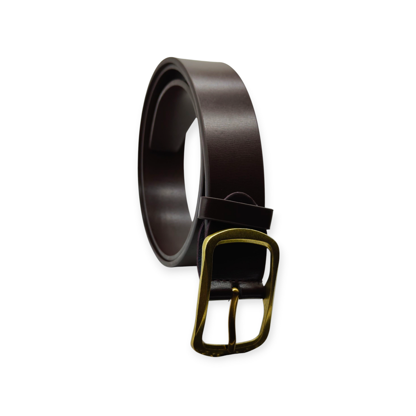 Hushahide Men's PU Leather Belt with Classic Pinhole Buckle | Brown Formal & Casual Belt | Fits up to 40 Waist Size
