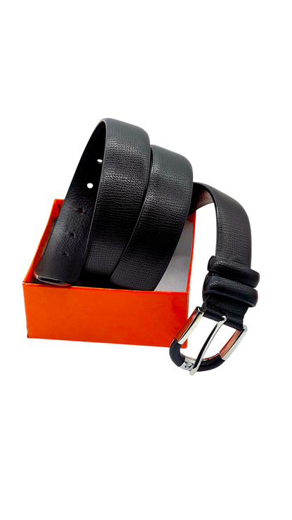 HushaHide Black Faux Leather Belt for Men – Durable Casual & Formal Wear | 1.75 Inch Width | Fits up to 40 Inch Waist